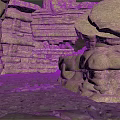 Rugged Natural Rocky Terrain Featuring Layered Stone Walls And Large Boulder Formations