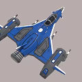 Blue Fighter Jet With Modern Aerodynamic Design And 3D Rendering Details 3d model