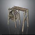 Traditional Handcrafted Wooden Spinning Wheel With Frame And Stand Structure