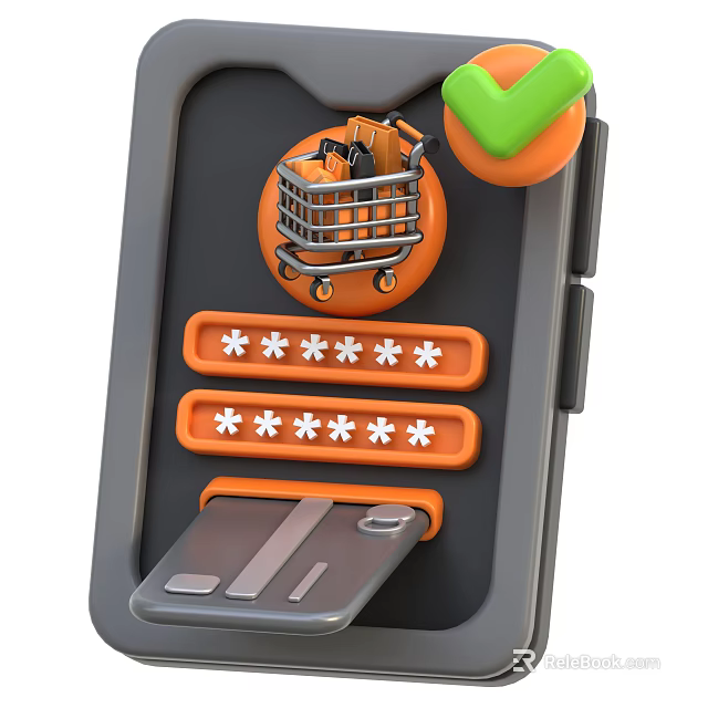 Elegant Jewelry Ornament Combination Shopping On Mobile With Cart Rating And Payment Success 3d model 