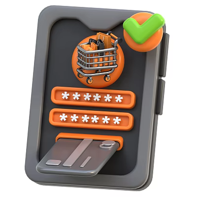 Elegant Jewelry Ornament Combination Shopping On Mobile With Cart Rating And Payment Success 3d model