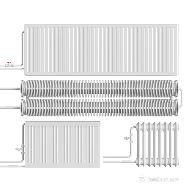 Different Types of Modern White Radiators for Home Heating Applications 3d model 