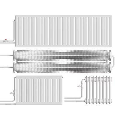 Different Types of Modern White Radiators for Home Heating Applications 3d model