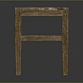 Rustic Wooden Stool Furniture With Marble Top And Sturdy Frame Structure Design