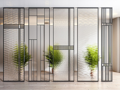 Modern partition glass partition 3d model