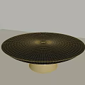 Elegant Modern Coffee Table With Black Smooth Top And Gold Metal Base