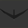 Black Advanced Stealth Aircraft With Large Wings And Red Rear Light