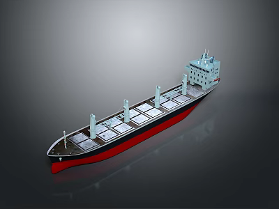 Large Cargo Ship With Multiple Containers Black Red Hull And White Superstructure 3d model