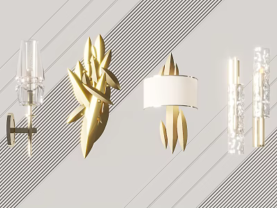 Stylish Modern Wall Lamps With Glass And Metal Designs For Home Decor 3d model
