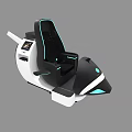 Modern Black White Gaming Seat With Blue Lighting And Screen