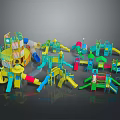 Colorful Children's Playground Equipment Including Slides Climbing Structures And Swings For Outdoor Use