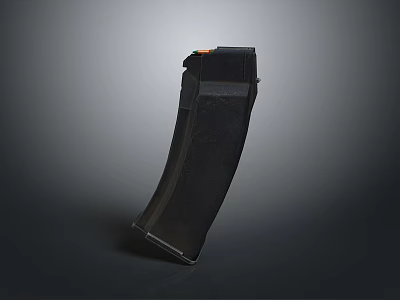 Black Tactical Magazine With Curved Design High Capacity And Durable Polymer 3d model
