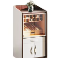 Modern Decorative Storage Cabinets With Drawers Glass Door And Decor Items