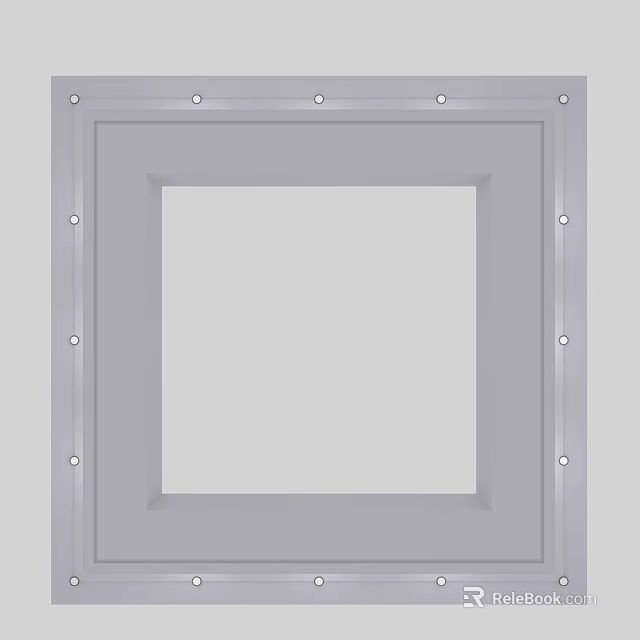 Modern Square Ceiling Design With Decorative Frame And Studs In Home Interior 3d model 