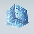 Modern sci-fi equipment Rubik's cube sci-fi technology future device 3d model