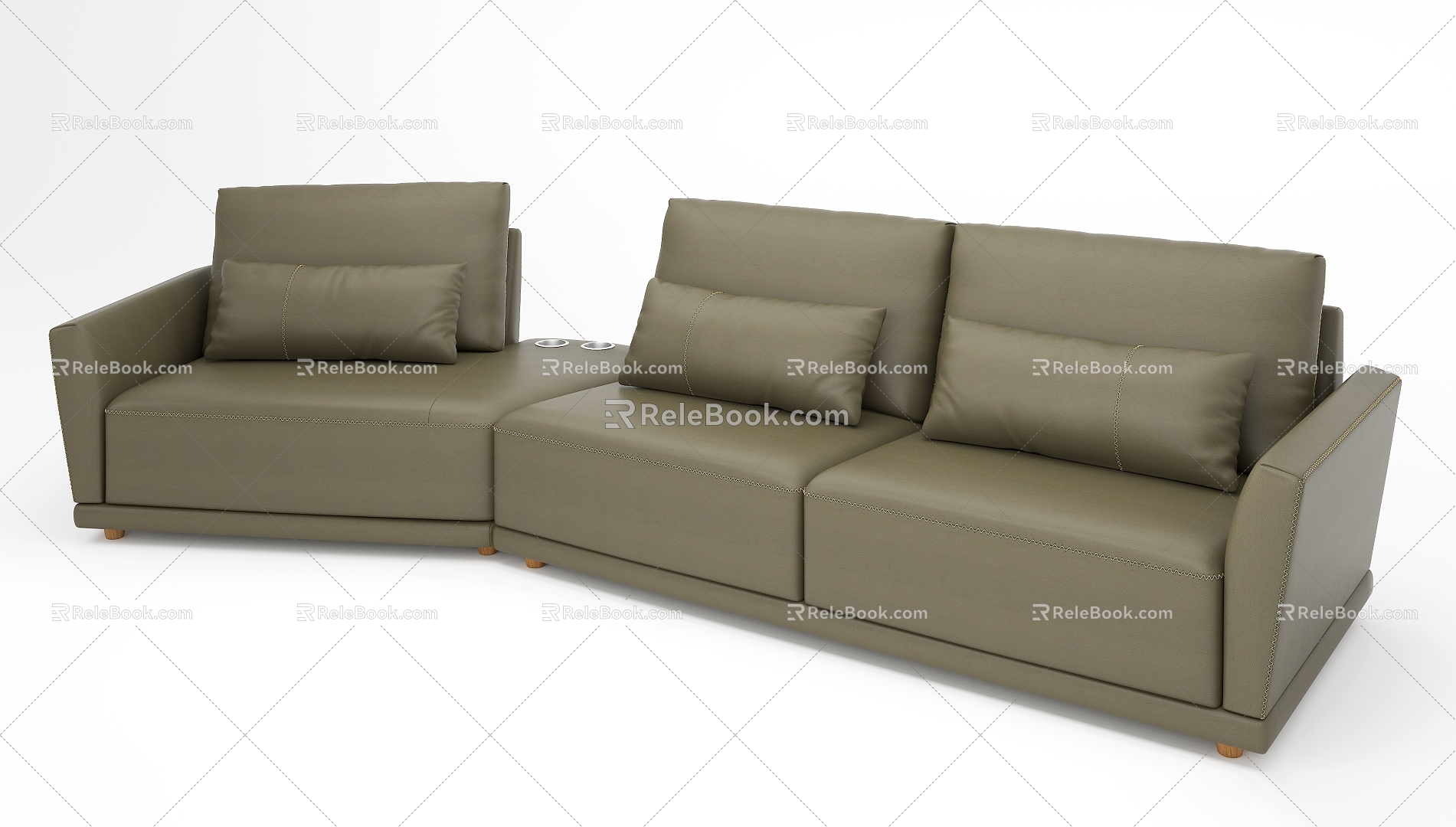 Corner Sofa Three-seat Sofa House Silent Style Sofa Light Luxury Sofa Leather Sofa 3d model