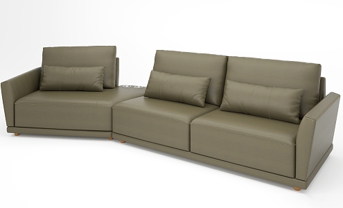 Corner Sofa Three-seat Sofa House Silent Style Sofa Light Luxury Sofa Leather Sofa 3d model