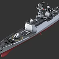 Modern Warship 3D Model Design With Radar Systems Antennas And Helicopter Deck 3d model