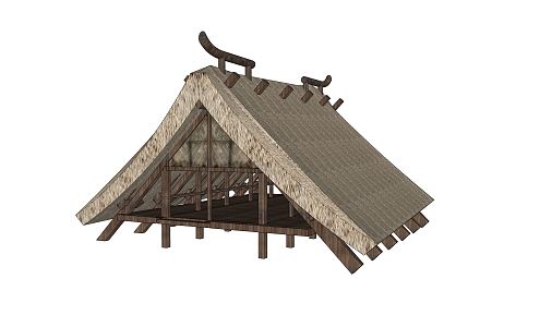 New Chinese Style Pavilion Thatched House Thatched House Thatched Pavilion Wooden House Farm House 3d model