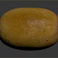 Fresh Ripe Orange Oval Mango Fruit With Smooth Shiny Surface On Dark Background