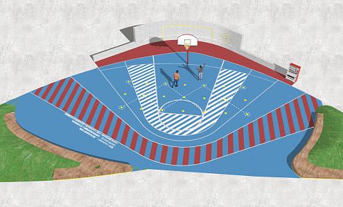 modern basketball court 3d model