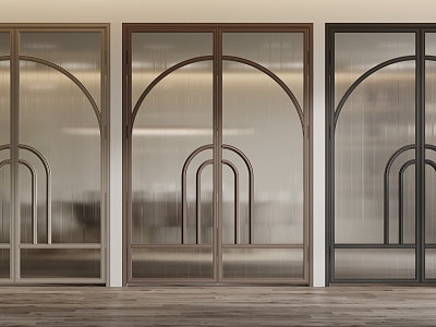 French double door glass door 3d model