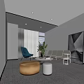 Modern reception area 3d model