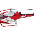 Red and White MAC EC135 Rescue Helicopter with Live Rescue Emergency Services