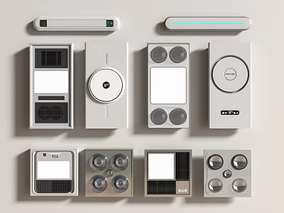 Modern Electronic Control Panels With Buttons Displays And Smart Features 3d model