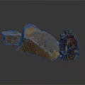 Natural Wood And Stone Raw Material Pieces Displayed On White Background