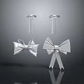 Elegant Silver Bows Fashion Accessories with Stylish Designs for Clothing Decorations