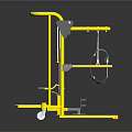 Yellow Metal Frame Sports Training Equipment With Wheels And Handle For Fitness