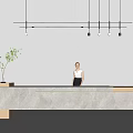 Modern Reception Desk Company Front Desk 3d model