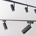 Contemporary Black Track Mounted Downlights And Spotlights For Ceiling Lighting Design