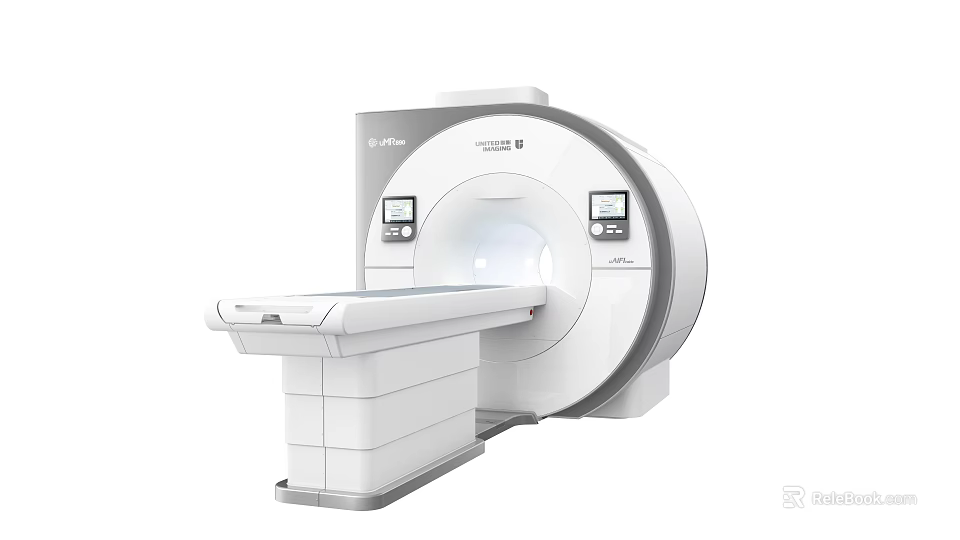 Advanced Medical MRI Scanner With Control Panels Patient Table And Scanning Bore 3d model 