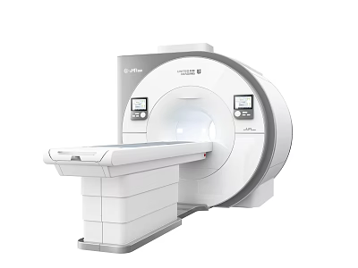 Advanced Medical MRI Scanner With Control Panels Patient Table And Scanning Bore 3d model