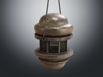Vintage Copper Decorative Ornament Set With Dome Top And Grid Design For Home Decor 3d model