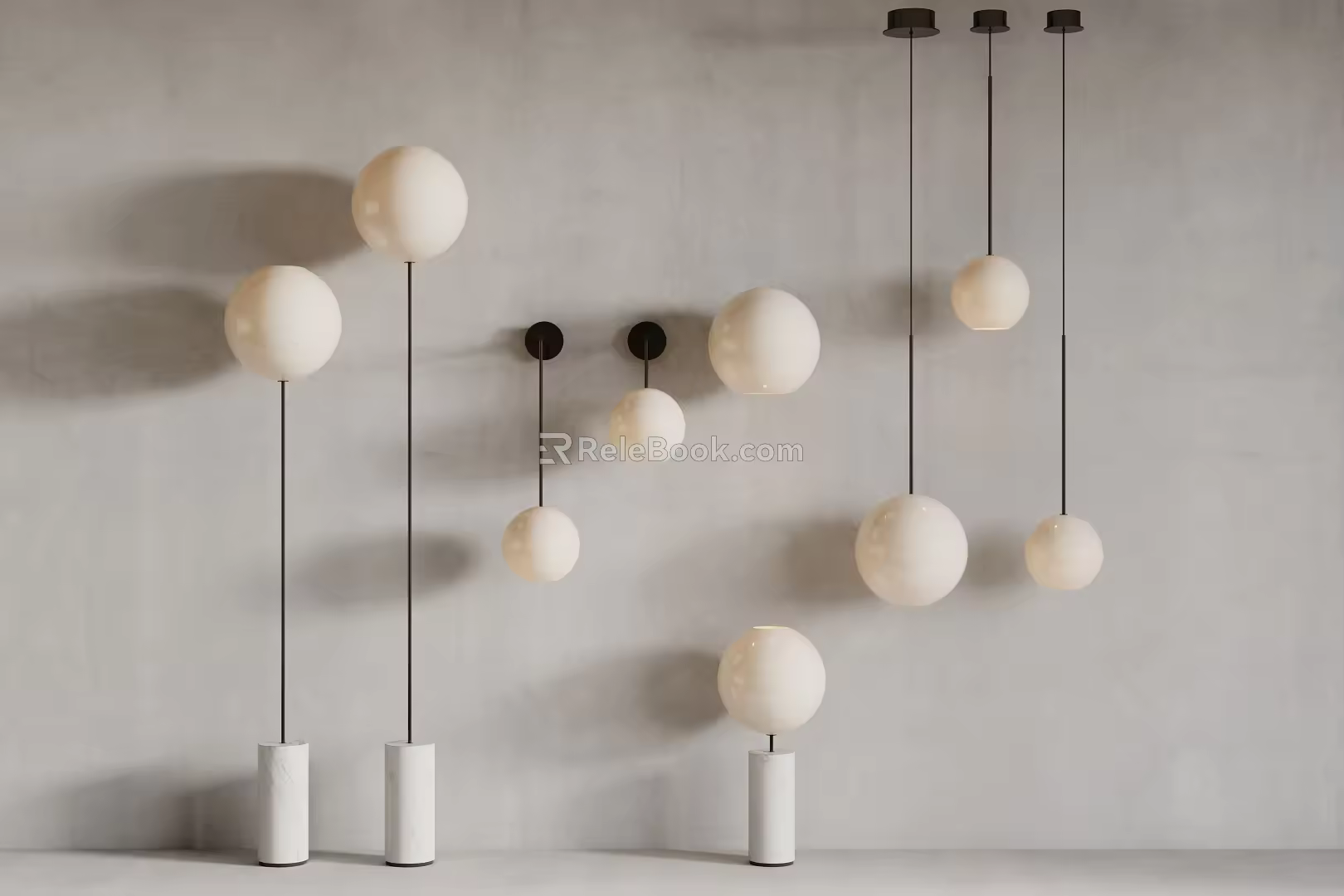 Modern combination lamp chandelier floor lamp table lamp 3d model