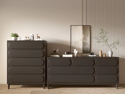 Modern Black Wood Grain Entrance Cabinet Sideboard Cabinet Balcony Cabinet Storage Cabinet Entrance Cabinet 3d model