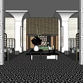 Modern Hotel Lobby 3d model