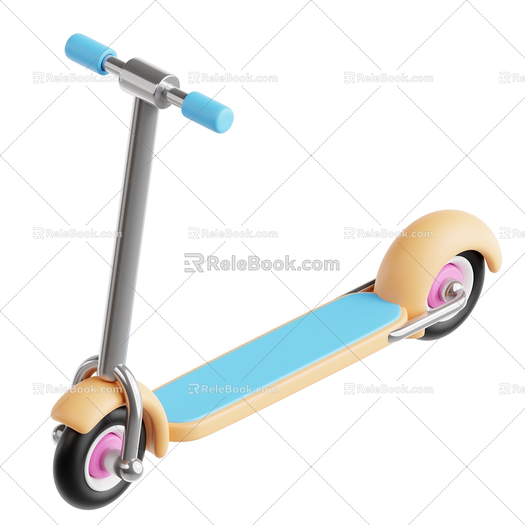 Modern Scooter Kids Toy Cartoon Scooter 3d model