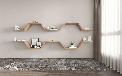 Nordic Wall Shelf Wall Decorations Pendant Laminate 3d model