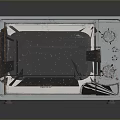 Cube Shaped White Computer Case With Glass Front Door And Control Dials