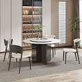 Modern Restaurant Interior Design With Round Dining Table Chairs Wine Cabinet And Green Plants
