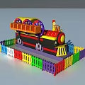 Electric Toy Train with Colorful Fence Decorative Wheels and Locomotive Design