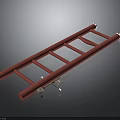 Red Ladder Structure With Metal Connectors And 3D Rendering Design 3d model
