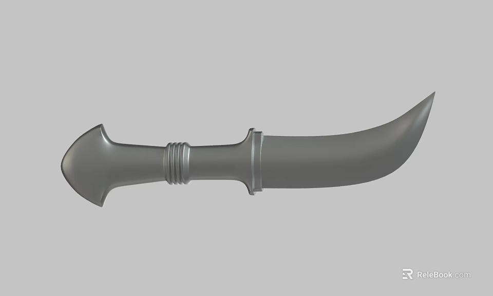 Tactical Curved Blade Weapon With Ergonomic Handle And Sharp Edge Design 3d model 