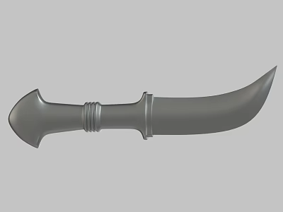 Tactical Curved Blade Weapon With Ergonomic Handle And Sharp Edge Design 3d model