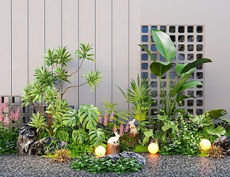 Plant Flowers and Plants Flower Mirror Courtyard Sketches Plant Combination Plant Pile Landscape Landscaping 3d model