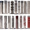 Industrial Wind Columns Damaged Columns Concrete Columns Square Columns Iron Mesh Decorative Columns Grid Decorative Columns 3d model